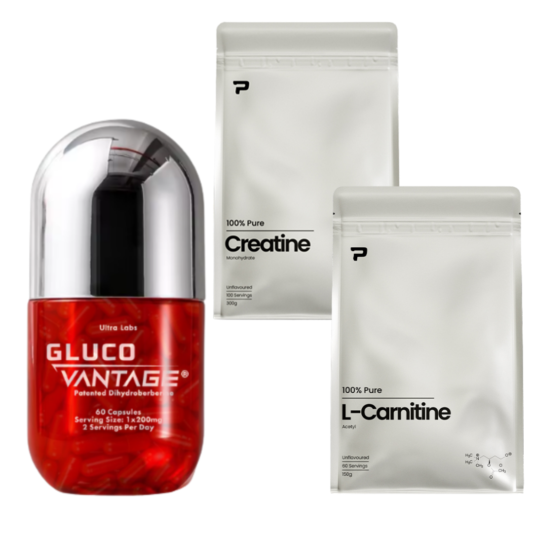 GlucoVantage + Prime Creatine 300g + Prime L-Carnitine 225g