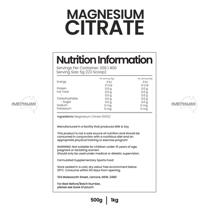 Magnesium Citrate 500g - 1kg