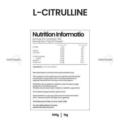L Citrulline 500g - 1kg