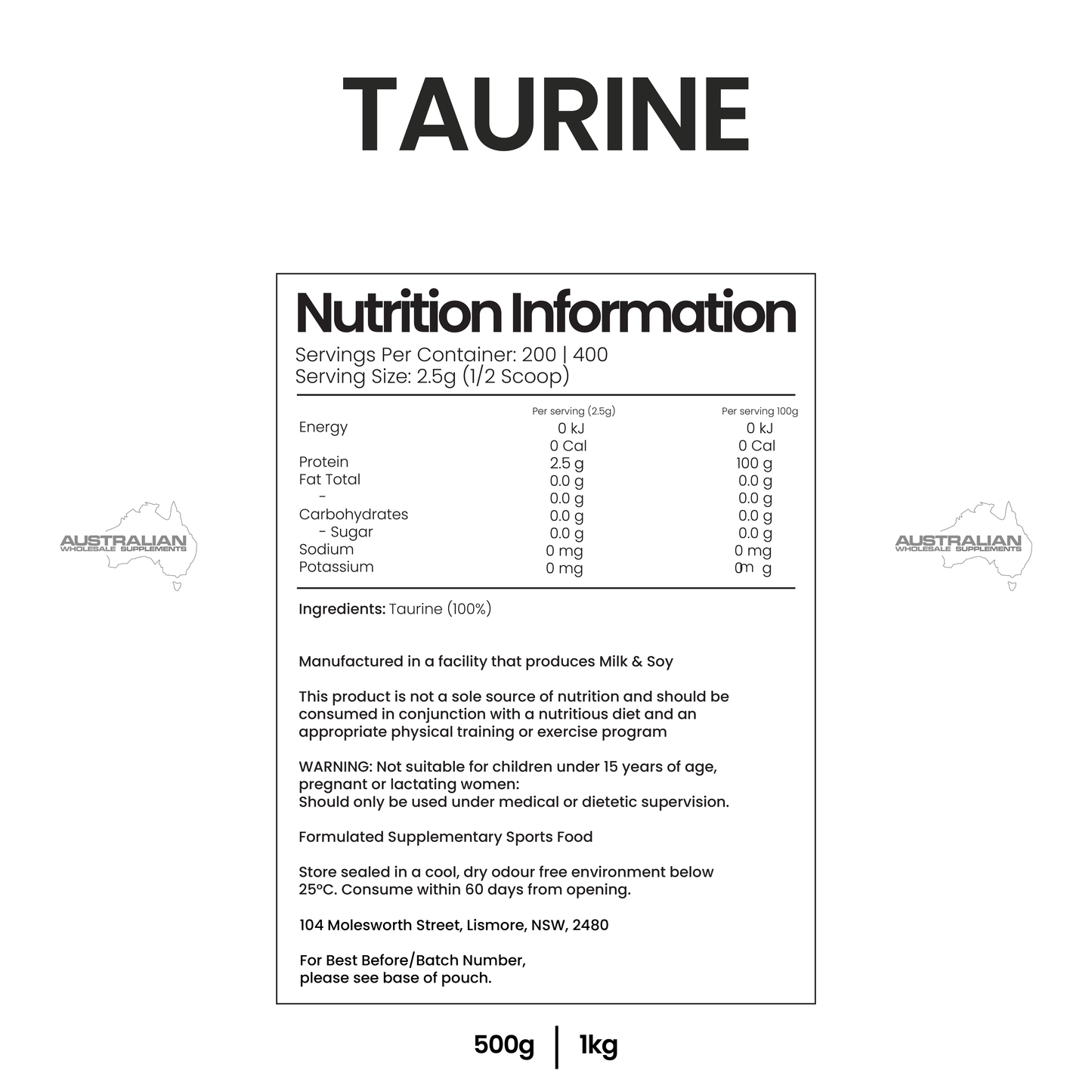 Taurine 500g - 1kg