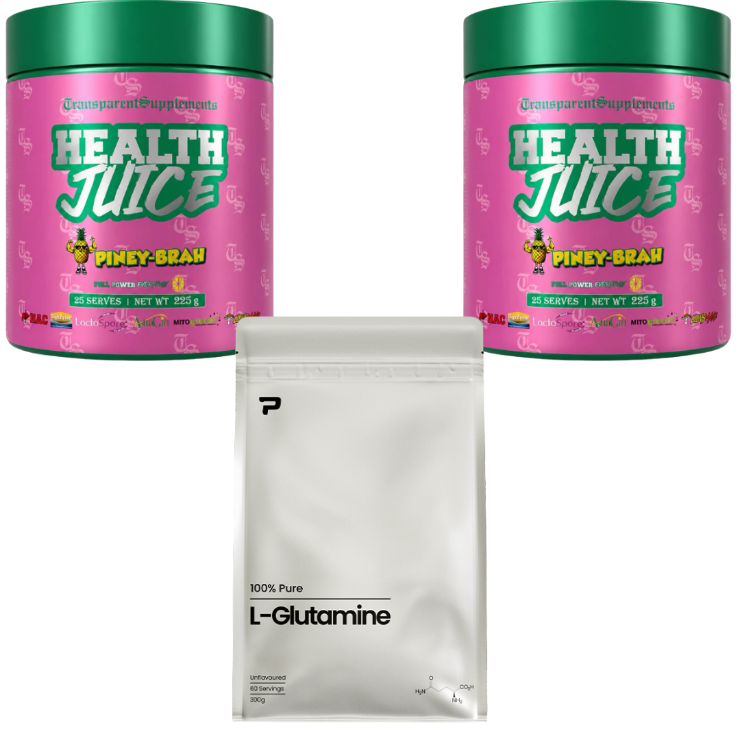 Health Juice Twin Pack + Free Prime L-Glutamine 300g