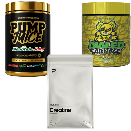 Dialed Carnage + Pump Juice + Free Prime Creatine 300g